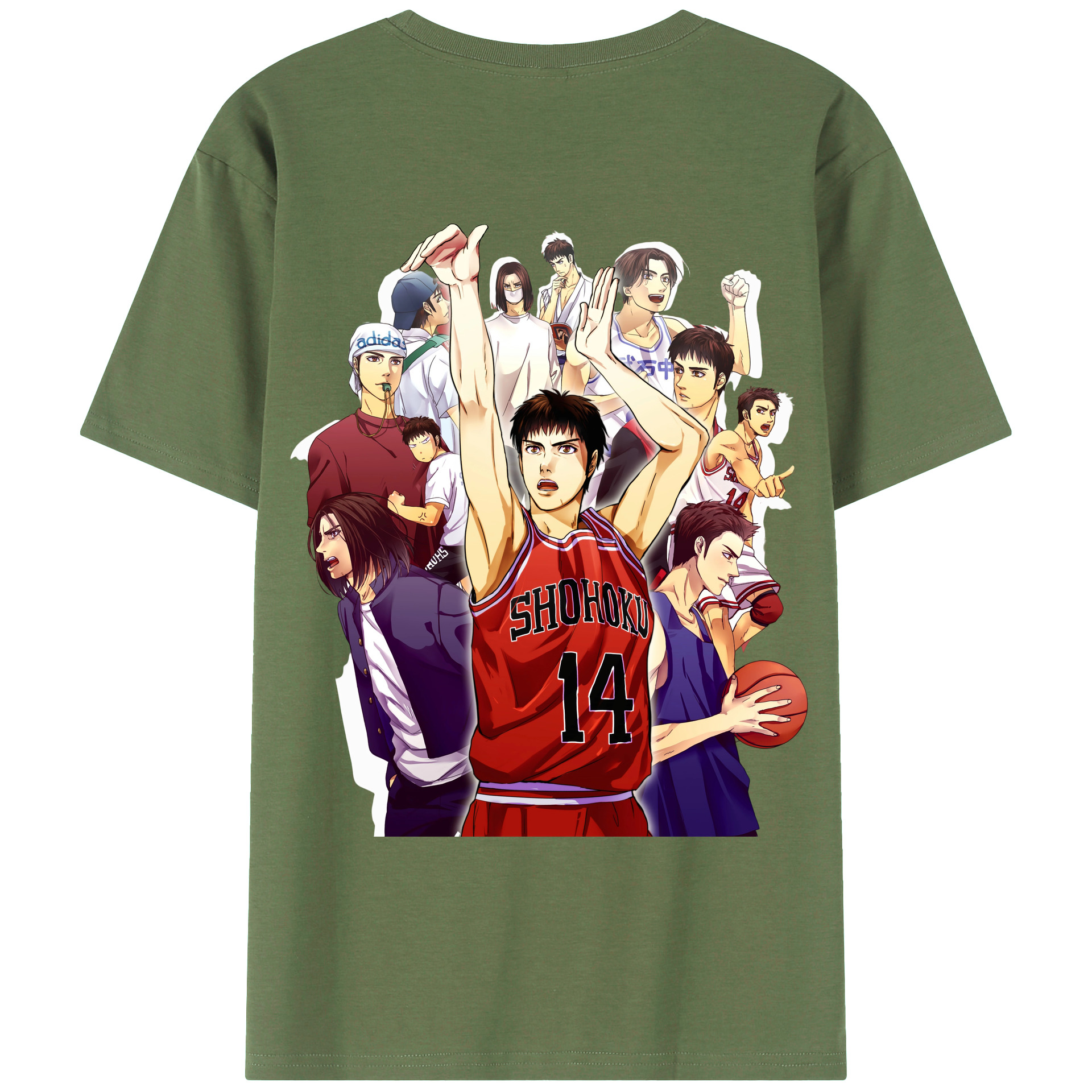 （画像用） SLAM DUNK／スラムダンク 綿100％ メンズ半袖Tシャツ（バックプリント） 通気性